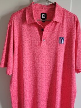 FootJoy Painted Floral Lisle Self Collar PGA Logo